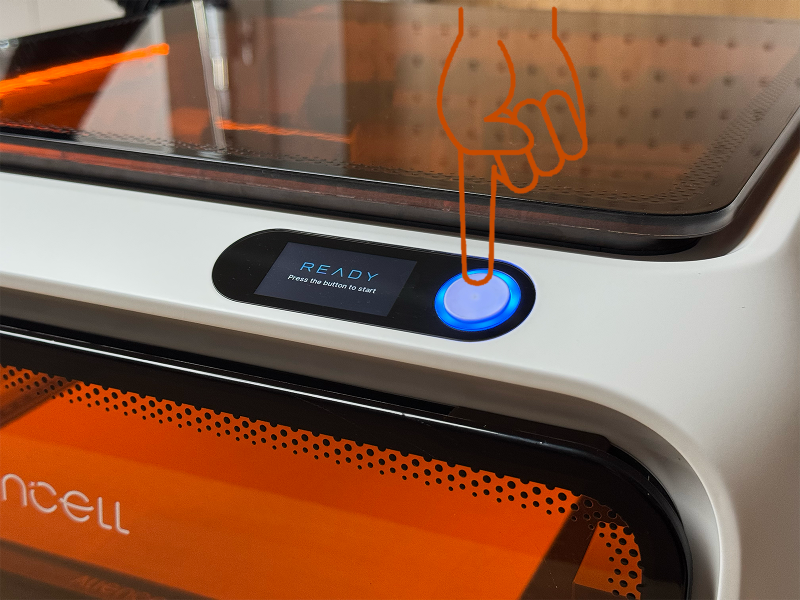 Figure 15: Confirming with the machine interaction button